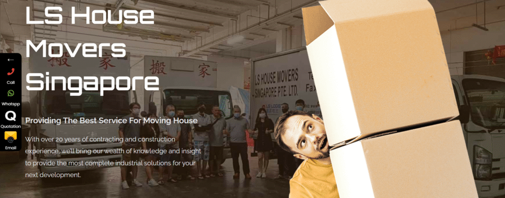 LS House Movers Website Home Page Screenshot
