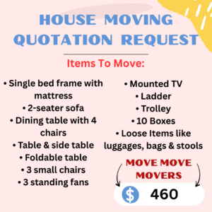 Move Move Movers Price Quotation For House Moving Enquiry