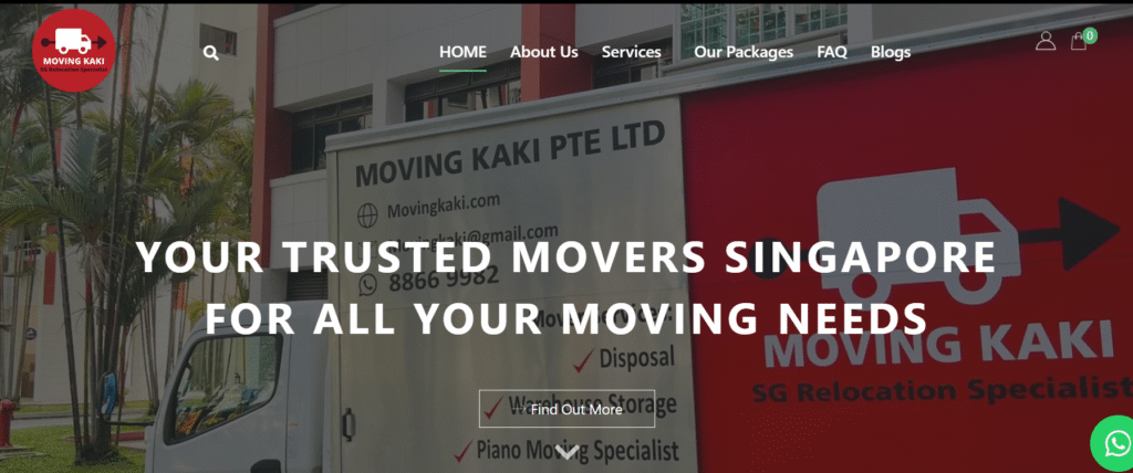 Moving Kaki Website Home Page Screenshot
