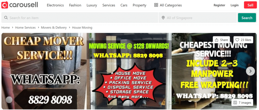 Cheap Mover Singapore on Carousell App