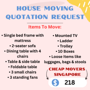 Cheap Movers Singapore Quote